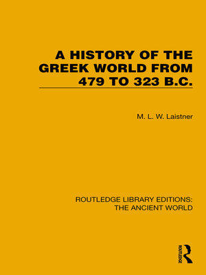 cover image of A History of the Greek World from 479 to 323 B.C.